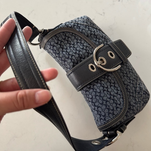 Coach Y2K Mini SoHo style f12308 in blue signature print - Picture 6 of 10